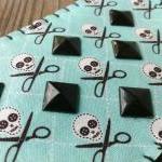 Skull & Scissors Studded Card / Pill..
