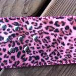 Felt Pink Cheetah Iphone 5 Case With Silver Studs